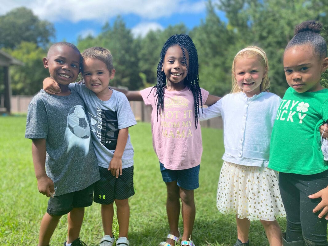 Group of smiling pre-schoolers